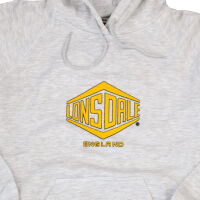 Lonsdale Herren Kapuzenpullover Pullover Hoodie Vintage Sweatshirt Logo Auswahl! Kapuze Grau Marl / Gelb 6078 M