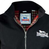Lonsdale Herren England Jacke 110538 Tartan Farbauswahl Schwarz | Slim Fit 6083 L