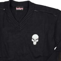 Hooligan Streetwear Herren Strickpullover Skull Oldschool Ultras Schwarz 5017 L