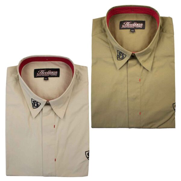 Hooligan Streetwear Herren Hemd Kurzarm Kent-Kragen Old H Ultras Farbauswahl