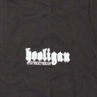 Hooligan Streetwear Herren Poloshirt Logo-Stick Ultras Fußball Schwarz | Uni 5127 XXL
