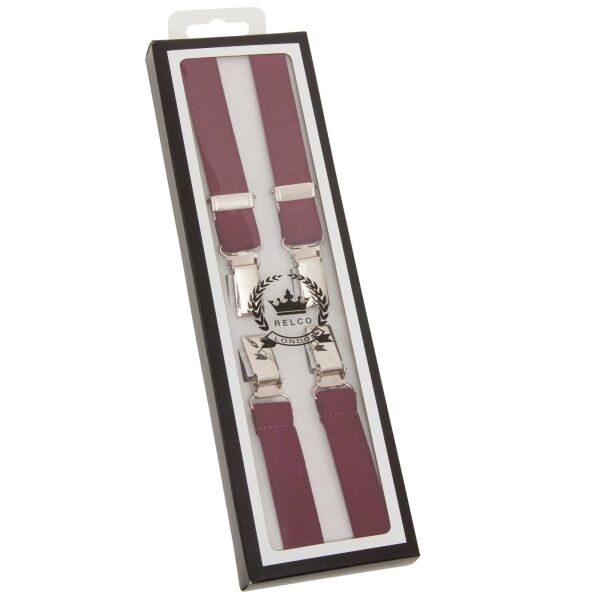 Relco London Hosenträger Braces Suspenders Britisch UK Dunkelrot Onesize