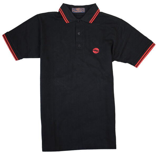 Merc London Herren Polo Shirt Made in England Schwarz | Rot 6046