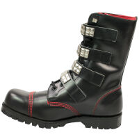 Underground Shoes Herren 10-loch Ranger Schwarz Nieten Schnallen Rote Naht 5115 UK 12 / EU 46