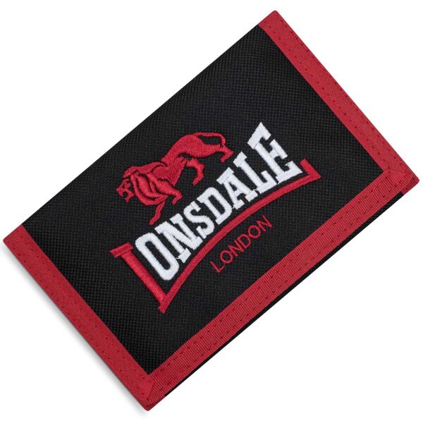 Lonsdale Geldbeutel Geldbörse Portmonaie Higham Schwarz | Rot 6129
