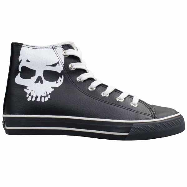 Underground Shoes Sneaker Leder mit Skull UW-006-SKL Schwarz | Weiß 6020