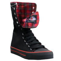 Underground Shoes Sneaker High Top Tartan UW-012-210 Kariert Schwarz | Rot 6001