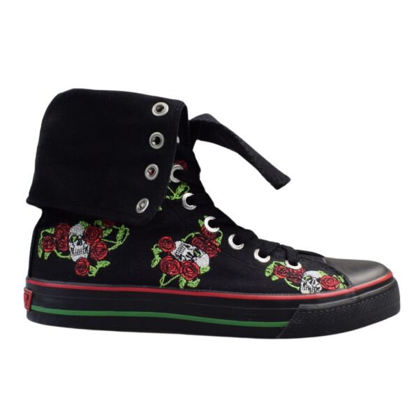 Underground Shoes Sneaker High Top Skull und Rosen UW-012B-SKROSE Stickerei 6016
