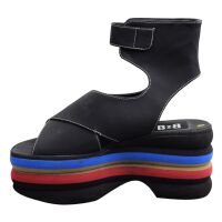 BZB Bulldozer Italy Plateau Sandale 90s Vintage Style Ate E Schwarz Rainbow 9005