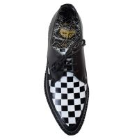 Underground England Creeper Schuh Rockabilly Schwarz | Weiß Checkerboard 6000