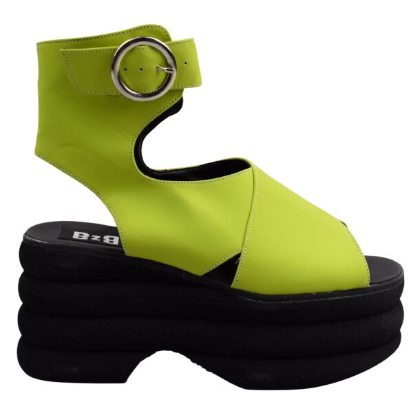 BZB Bulldozer Italy Plateau Sandale 90s Vintage Style Ate E Grün 9008