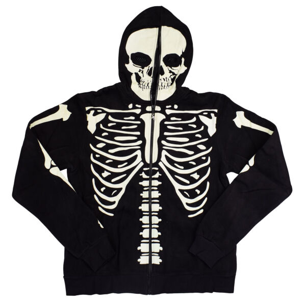 Banned Herren Kapuzenjacke HBN020M Zipper Hoodie Skelett Halloween Gothic 8010