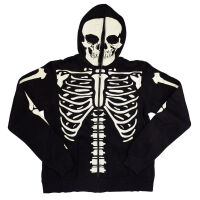 Banned Herren Kapuzenjacke HBN020M Zipper Hoodie Skelett...