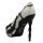 Too Fast Damen Pump X-Ray Skelett Platform High Heel Halloween Gothic Lack 7000