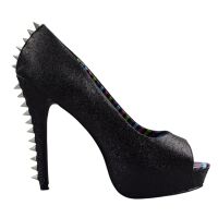 Too Fast Damen Peep Toe Glitter Platform High Heel...