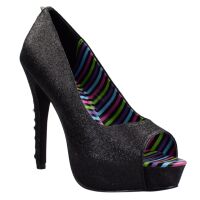 Too Fast Damen Peep Toe Glitter Platform High Heel...