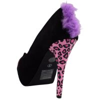 Too Fast Damen Pump Kitty Platform High Heel Halloween Gothic Suede 7004