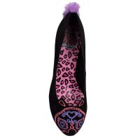 Too Fast Damen Pump Kitty Platform High Heel Halloween Gothic Suede 7004