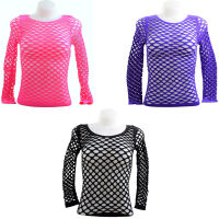 Poizen Industries Damen Netz Oberteil Net Top Longsleeve...