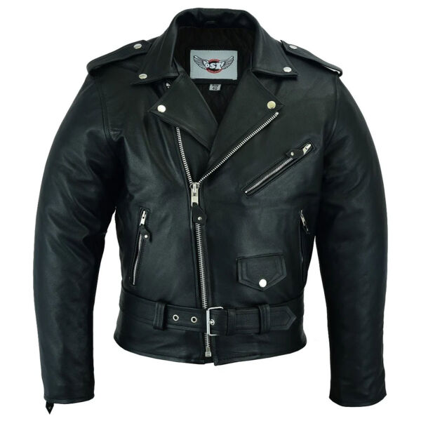 OSX Herren Leder-Jacke Bikerjacke Natural Waxy Cowhide 113 Echtleder