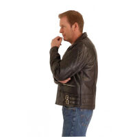 OSX Herren Leder-Jacke Bikerjacke Classic Padded Patrol...