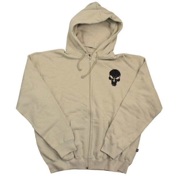 Hooligan Streetwear Herren Zip-Hoody Ninja Kapuzenjacke Beige