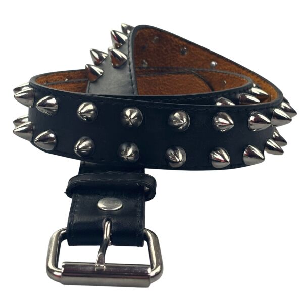Nietengürtel Killernieten Schwarz Silber Echtes Leder Schwarz 5045