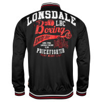 Lonsdale Herren Trainer Jacke mit Reißverschluss Luther Schwarz 6054