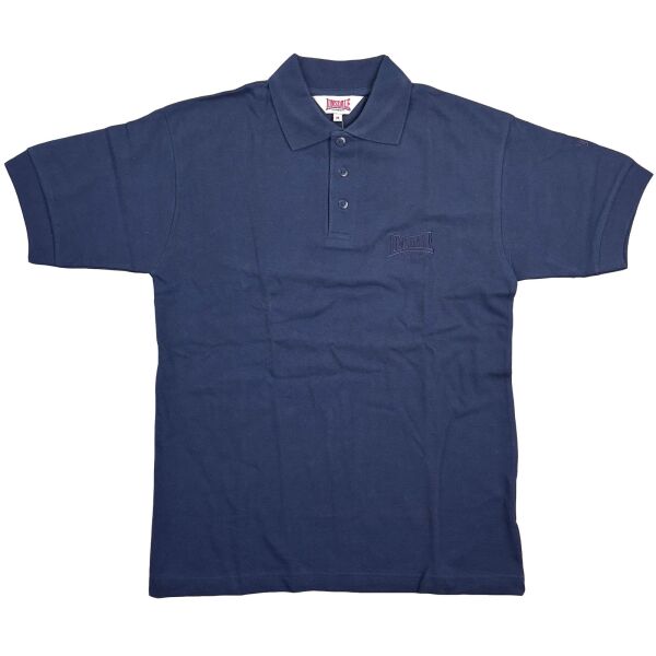 Lonsdale Herren Polo Shirt Madison Vintage Navy Blau Uni mit Stick 5063
