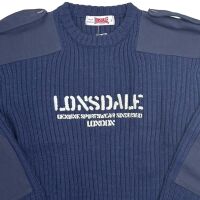 Lonsdale Herren Strick-Pullover Navy Schulterklappen...