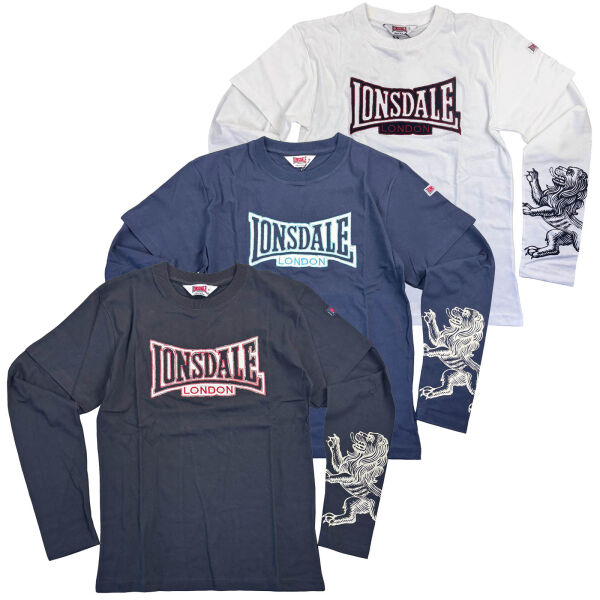 Lonsdale Herren Longsleeve Langarm-Shirt Pender Farbauswahl