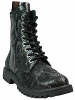 Aderlass Unisex 8-loch Boot Stiefel Leather Snake Schwarz Schlange Gothic 5001