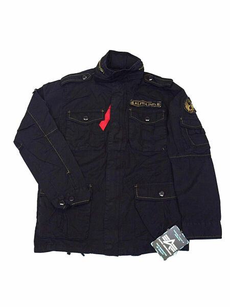 Alpha Industries Arlington Jacke Übergangsjacke mit Logo Patch Schwarz 6046 S
