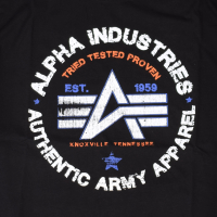 Alpha Industries Authentic T Herren T-Shirt 118514 Schwarz 6536 S