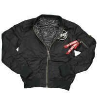Alpha Industries Herren Bomberjacke MA-1 LW HD NASA Glow Rev Schwarz 6611