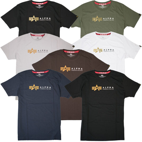 Alpha Industries Herren T-Shirt Label T Farbauswahl Gr. S M L XL XXL XXXL