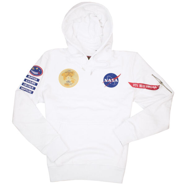Alpha Industries NASA Voyager Hoody 116330 Herren Kapuzenpullover Pulli Weiß 6416 M