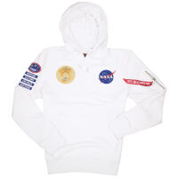 Alpha Industries NASA Voyager Hoody 116330 Herren Kapuzenpullover Pulli Weiß 6416 M