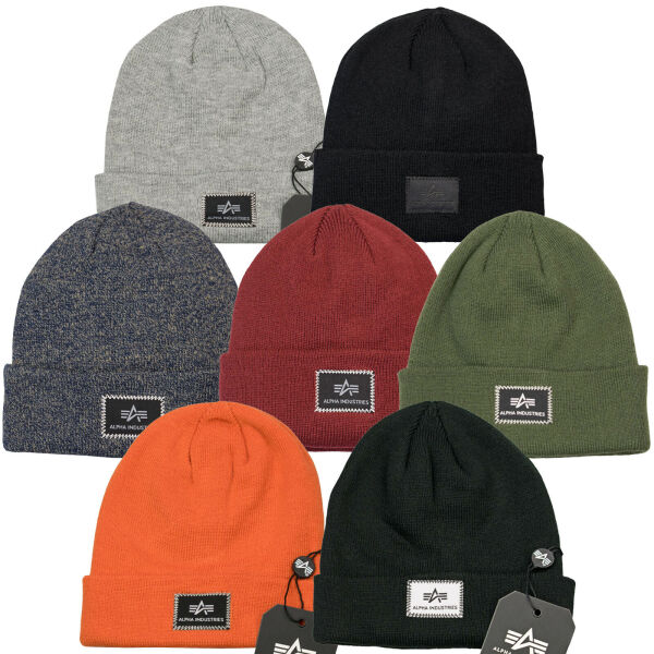 Alpha Industries Unisex Mütze X-Fit Beanie Wintermütze Logo Strickmütze 168905