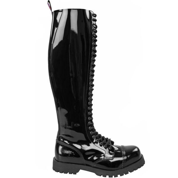 Alpha Rangers 30-loch Boot Ranger Festival Army Gothic Leder Springerstiefel NEU Schwarz Lack 5067 EU 43