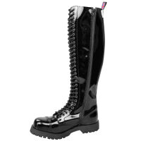 Alpha Rangers 30-loch Boot Ranger Festival Army Gothic Leder Springerstiefel NEU Schwarz Lack 5067 EU 43