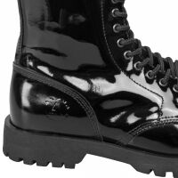 Alpha Rangers 30-loch Boot Ranger Festival Army Gothic Leder Springerstiefel NEU Schwarz Lack 5067 EU 43