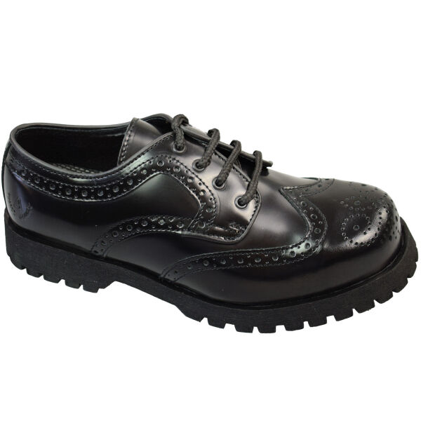 Alpha Rangers Halbschuh Budapester Schwarz Unisex Brogue Stahlkappe Leder 5023 EU 40