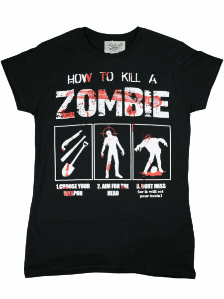 Darkside Damen Girlie T-Shirt Kill Zombies Blood Splatter Horror Halloween 5015