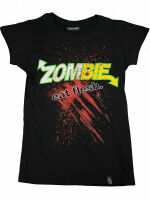 Darkside Damen Girlie T-Shirt Zombie Eat Flesh Splatter...
