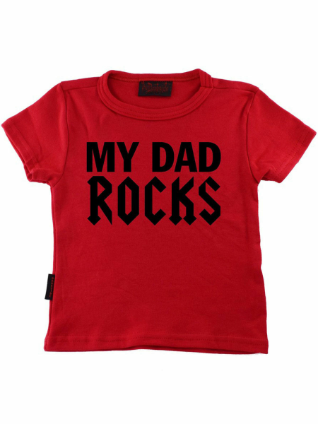 Darkside My Dad Rocks Baby Kleinkind Kinder Children T-Shirt Rot 5002