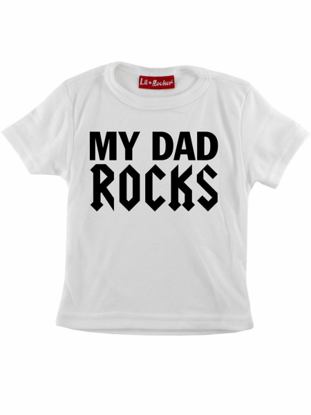Darkside My Dad Rocks Baby Kleinkind Kinder Children T-Shirt Weiß 5003