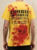 Darkside T-Shirt Zombie Outbreak Blood Splatter Horror Blut Halloween Gelb 5005