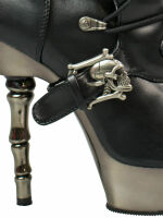 DemoniaCult Damen Stiefel Muerto 1026 Gothic HighHeel Boot Metallabsatz 5002