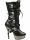 DemoniaCult Damen Stiefel Muerto 1026 Gothic HighHeel Boot Metallabsatz 5002